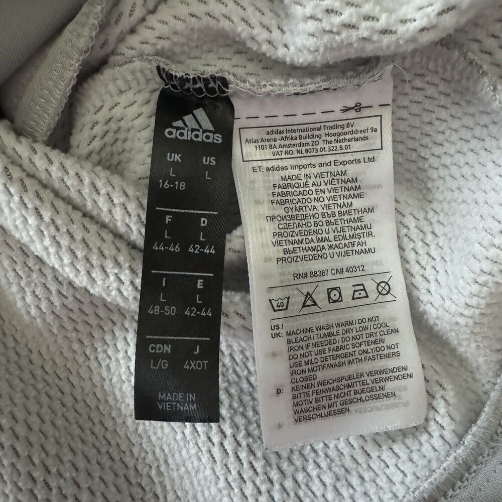 Adidas Womens Large 1/4 Zip Pullover Sweatshirt Jacket Long Sleeve Gray - Picture 14 of 15